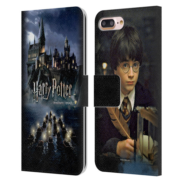 Harry Potter Sorcerer's Stone II Castle Leather Book Wallet Case Cover For Apple iPhone 7 Plus / iPhone 8 Plus