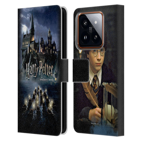 Harry Potter Sorcerer's Stone II Castle Leather Book Wallet Case Cover For Xiaomi 14