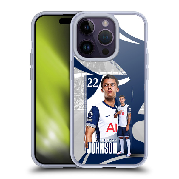 Tottenham Hotspur F.C. 2024/25 First Team Brennan Johnson Soft Gel Case for Apple iPhone 14 Pro
