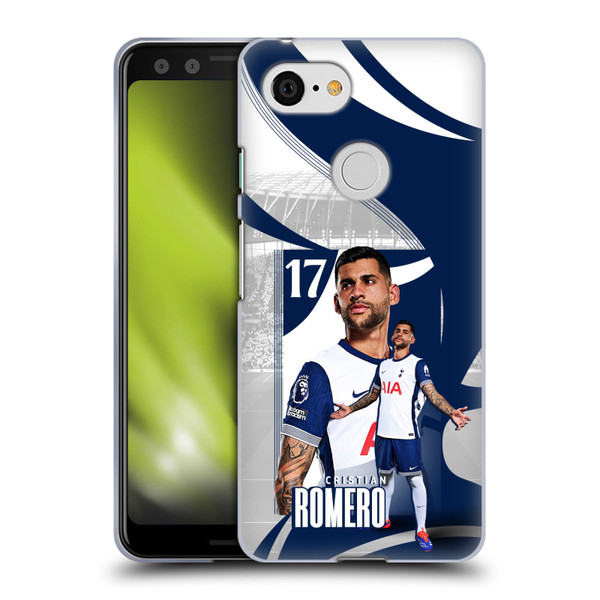 Tottenham Hotspur F.C. 2024/25 First Team Cristian Romero Soft Gel Case for Google Pixel 3