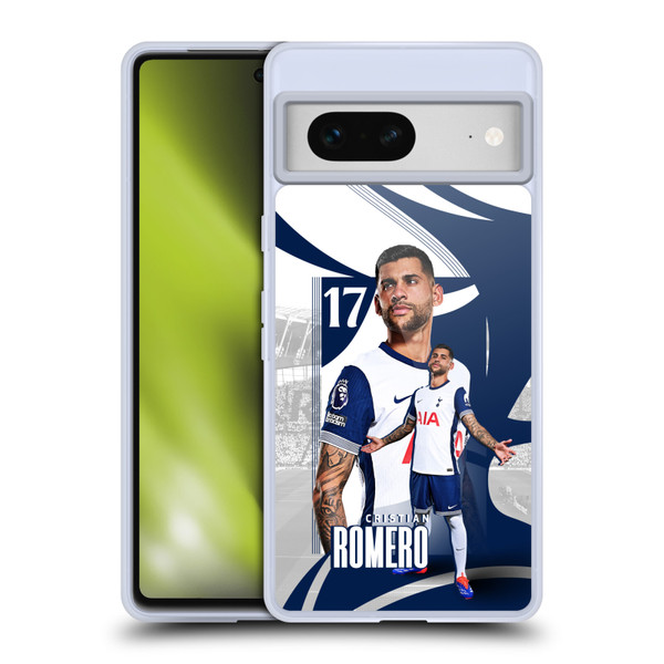Tottenham Hotspur F.C. 2024/25 First Team Cristian Romero Soft Gel Case for Google Pixel 7