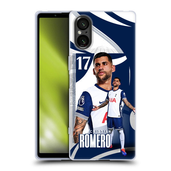 Tottenham Hotspur F.C. 2024/25 First Team Cristian Romero Soft Gel Case for Sony Xperia 5 V 5G