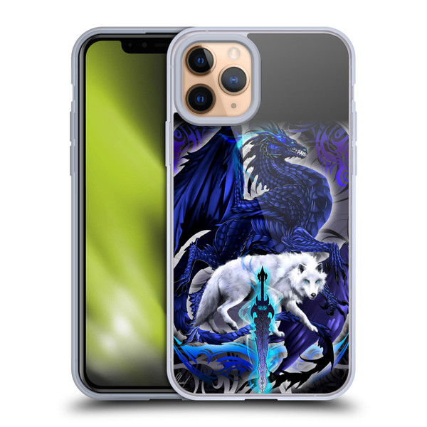 Ruth Thompson Dragons with Swords Alpha Blade & Fantasy Wolf Soft Gel Case for Apple iPhone 11 Pro