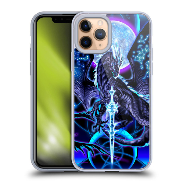 Ruth Thompson Dragons with Swords Night Blade & Constellations Soft Gel Case for Apple iPhone 11 Pro