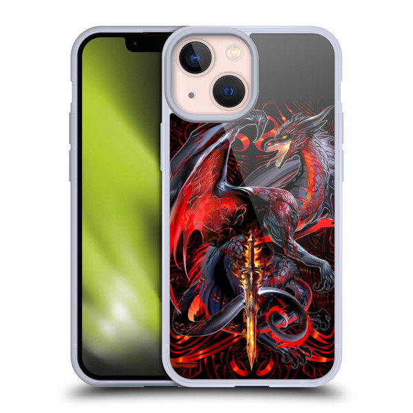 Ruth Thompson Dragons with Swords Widow Blade Soft Gel Case for Apple iPhone 13 Mini
