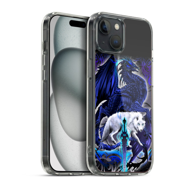 Ruth Thompson Dragons with Swords Alpha Blade & Fantasy Wolf Soft Gel Case for Apple iPhone 15 Plus & MagSafe
