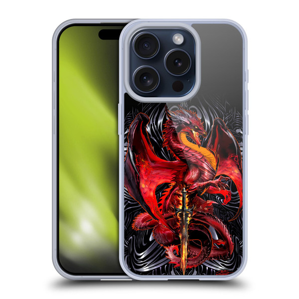 Ruth Thompson Dragons with Swords Wrath Blade Soft Gel Case for Apple iPhone 15 Pro