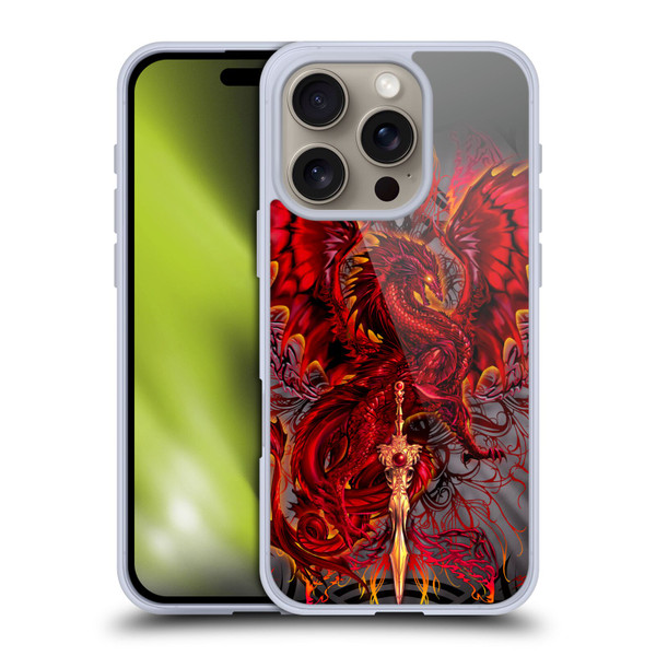 Ruth Thompson Dragons with Swords Blood Blade Fantasy Soft Gel Case for Apple iPhone 16 Pro
