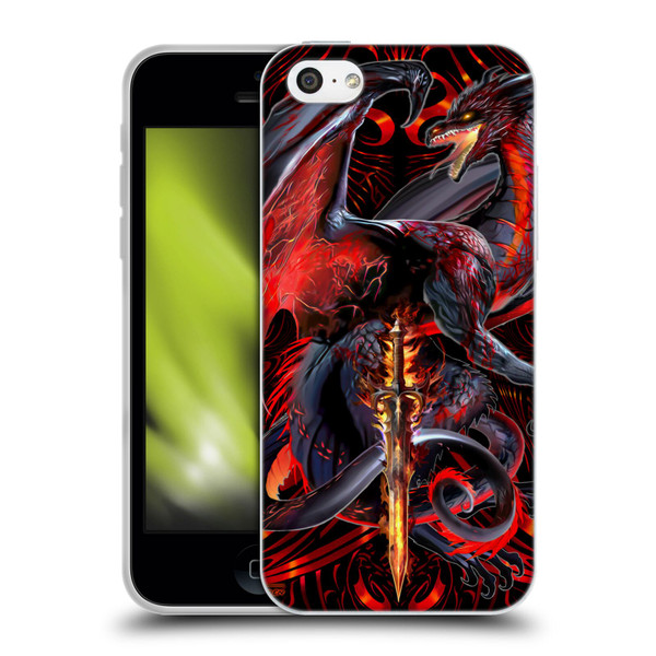 Ruth Thompson Dragons with Swords Widow Blade Soft Gel Case for Apple iPhone 5c