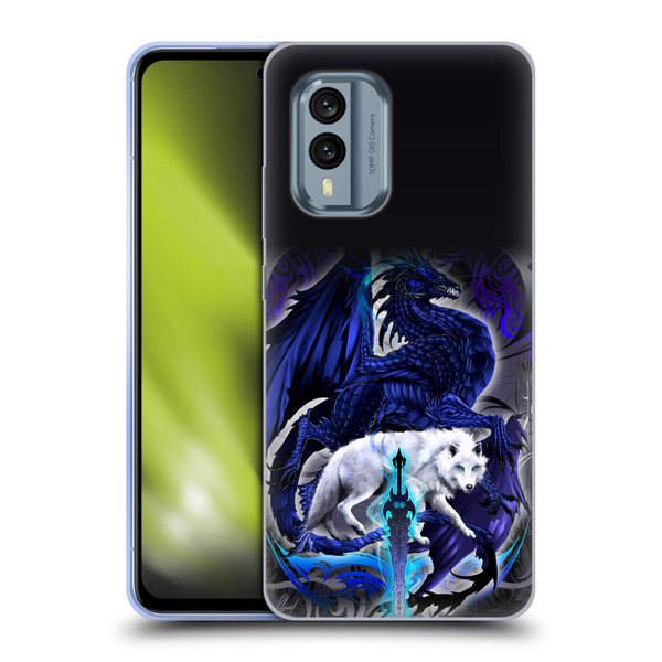 Ruth Thompson Dragons with Swords Alpha Blade & Fantasy Wolf Soft Gel Case for Nokia X30