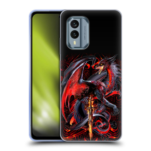Ruth Thompson Dragons with Swords Widow Blade Soft Gel Case for Nokia X30