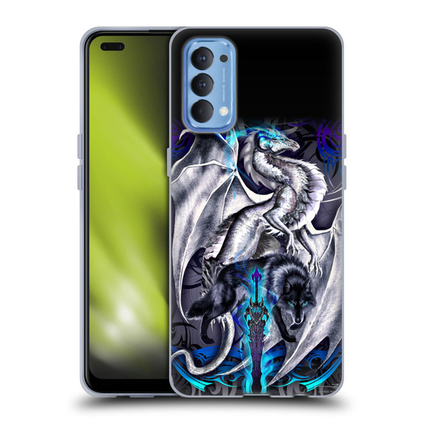 Ruth Thompson Dragons with Swords Blade & Fantasy Wolf Soft Gel Case for OPPO Reno 4 5G