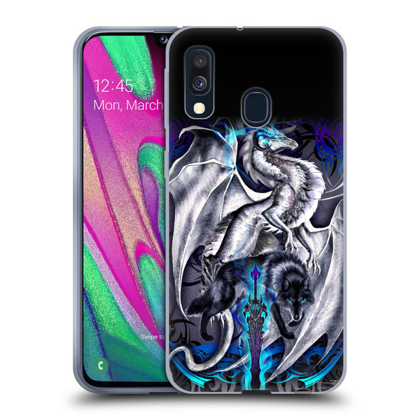 Ruth Thompson Dragons with Swords Blade & Fantasy Wolf Soft Gel Case for Samsung Galaxy A40 (2019)