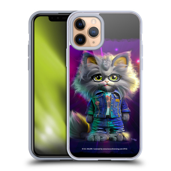 D.S. Valori Kitty And Puppy Kitty In Jeans Soft Gel Case for Apple iPhone 11 Pro