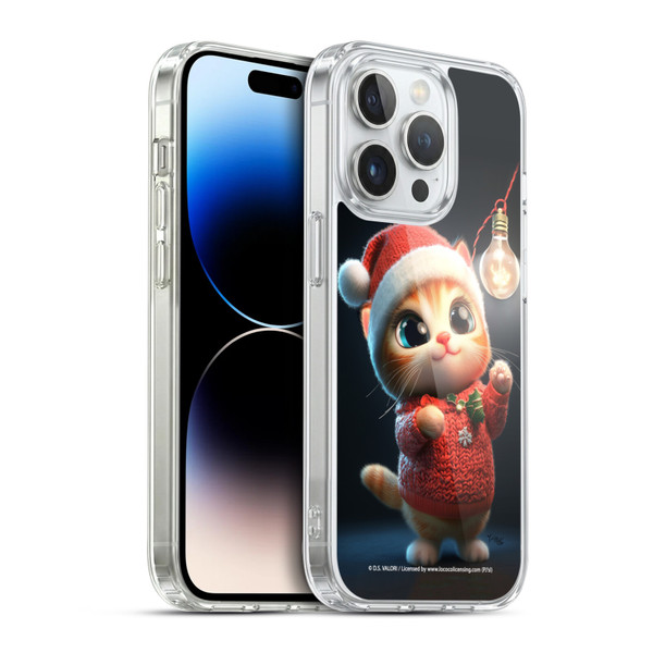D.S. Valori Kitty And Puppy Kitty Christmas Light Soft Gel Case for Apple iPhone 14 Pro & MagSafe