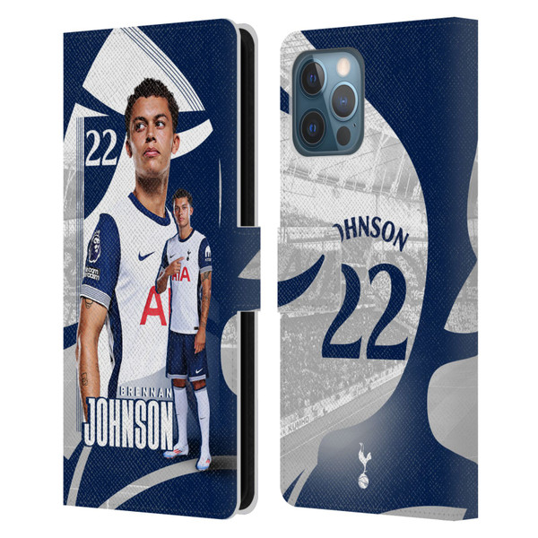 Tottenham Hotspur F.C. 2024/25 First Team Brennan Johnson Leather Book Wallet Case Cover For Apple iPhone 12 Pro Max