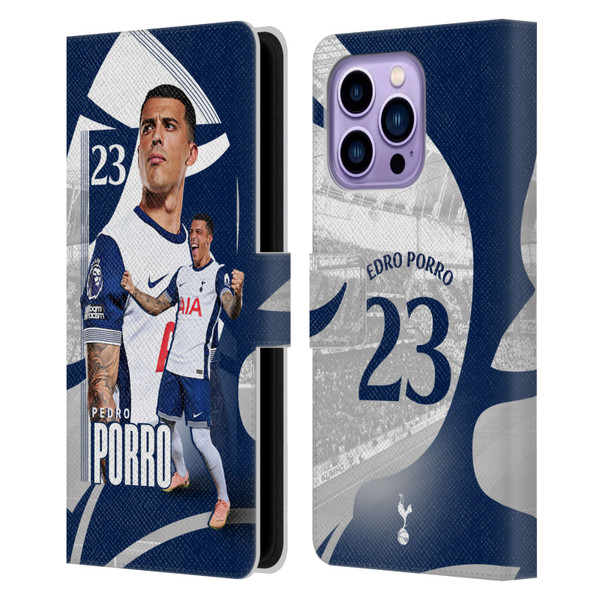 Tottenham Hotspur F.C. 2024/25 First Team Pedro Porro Leather Book Wallet Case Cover For Apple iPhone 14 Pro Max