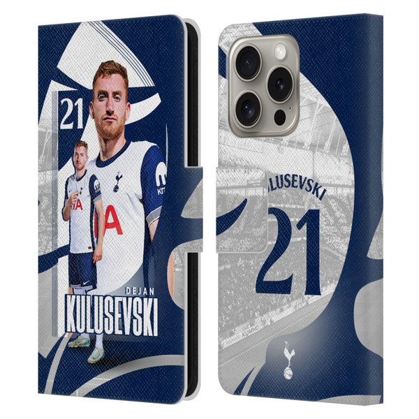 Tottenham Hotspur F.C. 2024/25 First Team Dejan Kulusevski Leather Book Wallet Case Cover For Apple iPhone 16 Pro