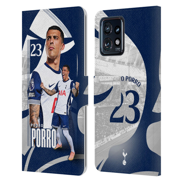 Tottenham Hotspur F.C. 2024/25 First Team Pedro Porro Leather Book Wallet Case Cover For Motorola Moto Edge 40 Pro
