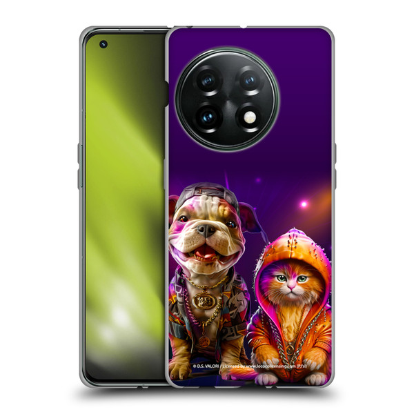 D.S. Valori Kitty And Puppy Hip Hop Pals Soft Gel Case for OnePlus 11 5G