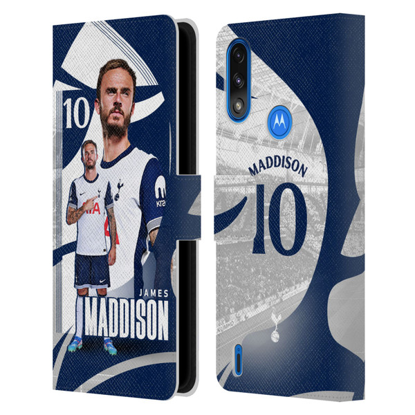 Tottenham Hotspur F.C. 2024/25 First Team James Maddison Leather Book Wallet Case Cover For Motorola Moto E7 Power / Moto E7i Power