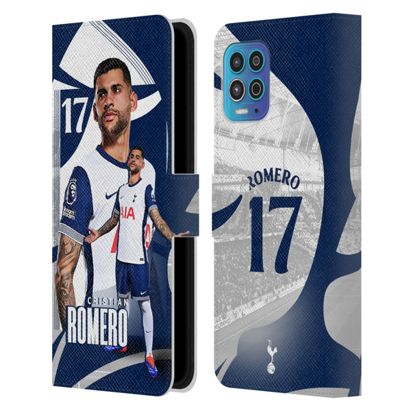 Tottenham Hotspur F.C. 2024/25 First Team Cristian Romero Leather Book Wallet Case Cover For Motorola Moto G100