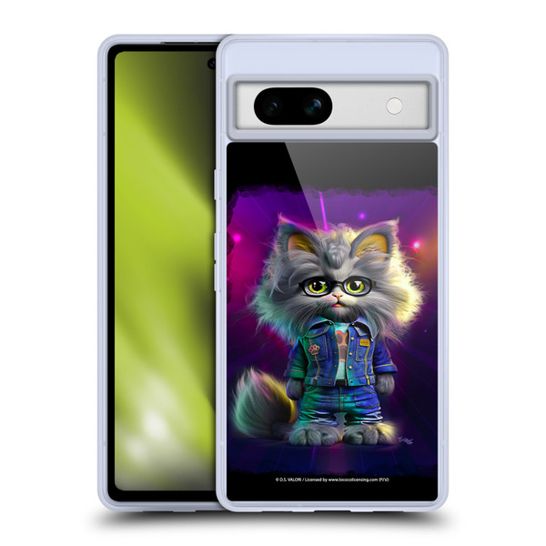 D.S. Valori Kitty And Puppy Kitty In Jeans Soft Gel Case for Google Pixel 7a