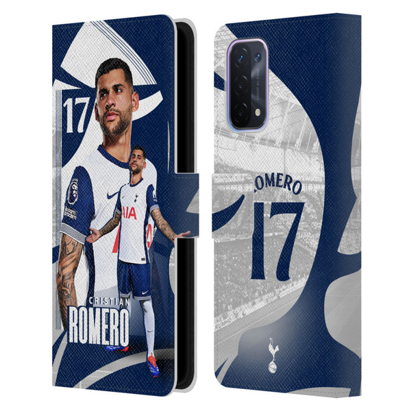 Tottenham Hotspur F.C. 2024/25 First Team Cristian Romero Leather Book Wallet Case Cover For OPPO A54 5G