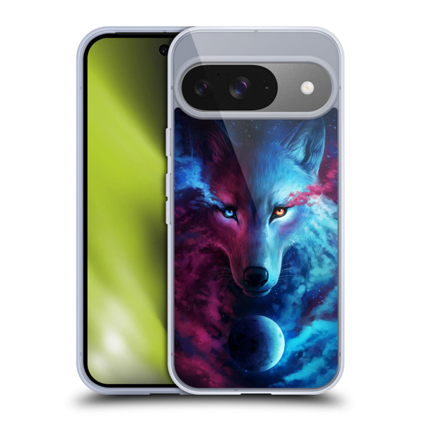 Jonas "JoJoesArt" Jödicke Wildlife Wolf Galaxy Soft Gel Case for Google Pixel 9 / Pixel 9 Pro