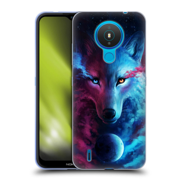 Jonas "JoJoesArt" Jödicke Wildlife Wolf Galaxy Soft Gel Case for Nokia 1.4