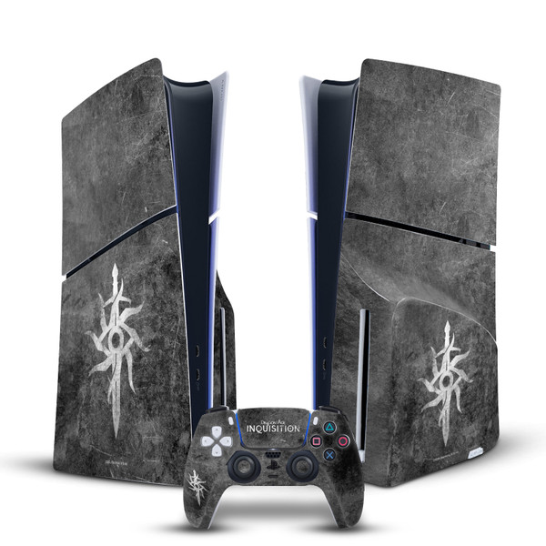 EA Bioware Dragon Age Inquisition Graphics Distressed Symbol Vinyl Sticker Skin Decal Cover for Sony PS5 Slim Disc Edition Bundle