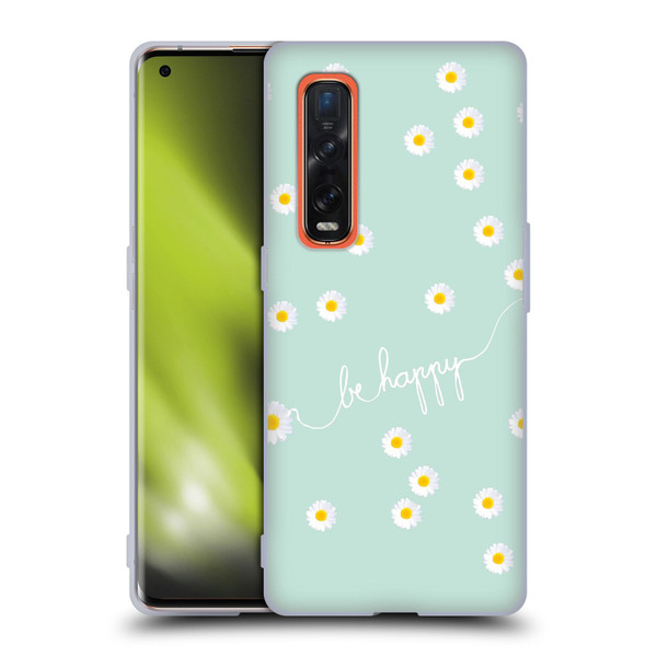 Monika Strigel Happy Daisy Mint Soft Gel Case for OPPO Find X2 Pro 5G