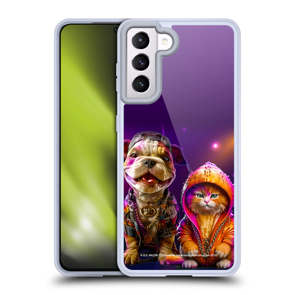 D.S. Valori Kitty And Puppy Hip Hop Pals Soft Gel Case for Samsung Galaxy S21 5G