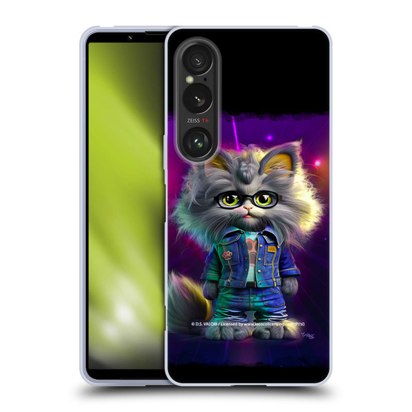 D.S. Valori Kitty And Puppy Kitty In Jeans Soft Gel Case for Sony Xperia 1 VI 5G