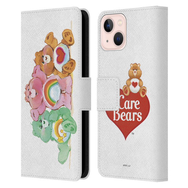 Care Bears Classic Group Leather Book Wallet Case Cover For Apple iPhone 13