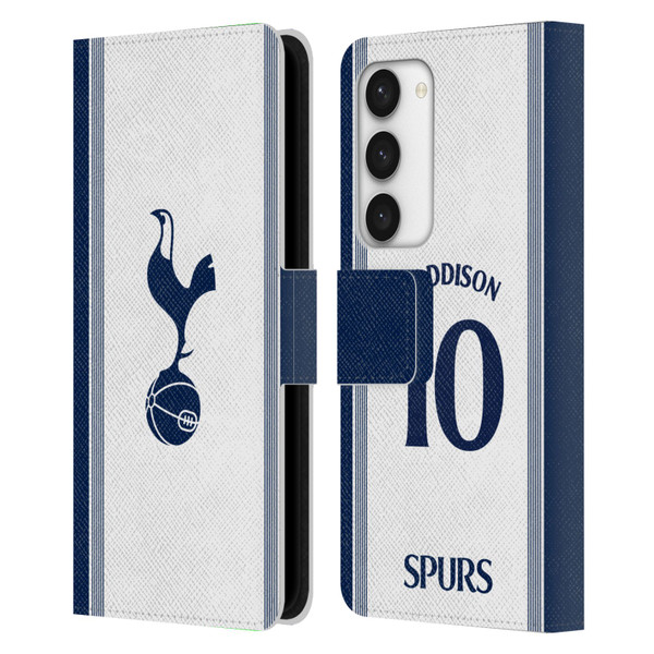 Tottenham Hotspur F.C. 2024/25 Players Home Kit James Maddison Leather Book Wallet Case Cover For Samsung Galaxy S23 5G Tottenham Hotspur F.C. 2024/25 Players Home Kit James Maddison Leather Book Wallet Case Cover For Samsung Galaxy S23 5G