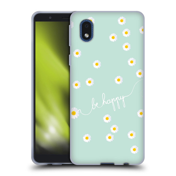 Monika Strigel Happy Daisy Mint Soft Gel Case for Samsung Galaxy A01 Core (2020)