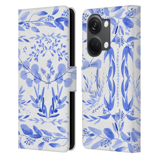 Anis Illustration Floral And Leaves Mediterranean Scene Leather Book Wallet Case Cover For OnePlus Nord 3 5G