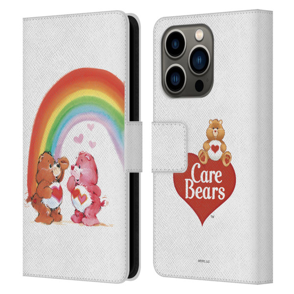 Care Bears Classic Rainbow Leather Book Wallet Case Cover For Apple iPhone 14 Pro