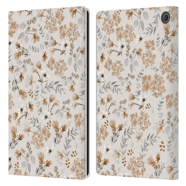 Anis Illustration Mix Pattern Romantic Neutrals Leather Book Wallet Case Cover For Amazon Fire Max 11 2023