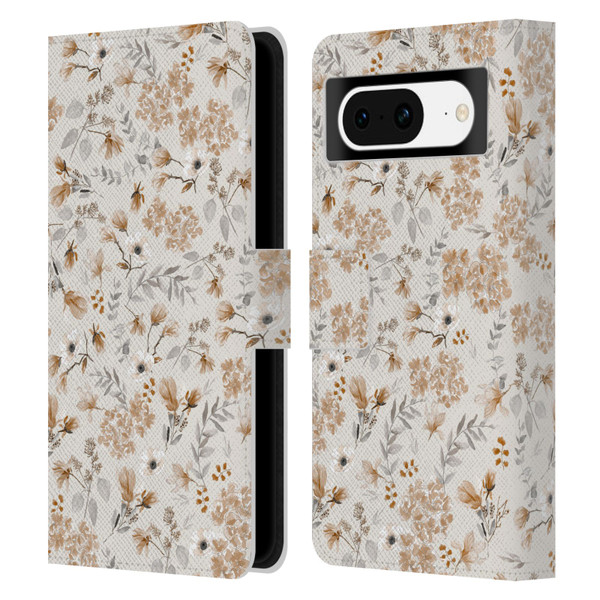 Anis Illustration Mix Pattern Romantic Neutrals Leather Book Wallet Case Cover For Google Pixel 8