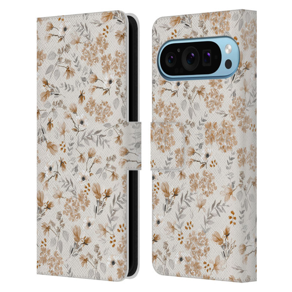 Anis Illustration Mix Pattern Romantic Neutrals Leather Book Wallet Case Cover For Google Pixel 9 / Pixel 9 Pro