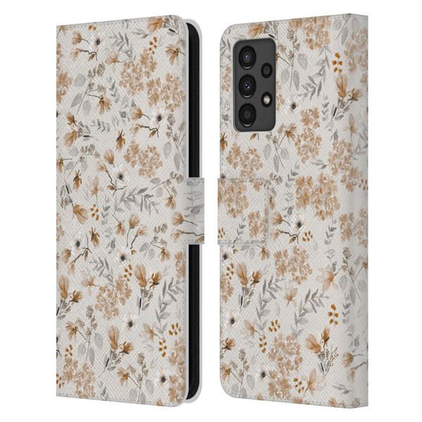 Anis Illustration Mix Pattern Romantic Neutrals Leather Book Wallet Case Cover For Samsung Galaxy A13 (2022)