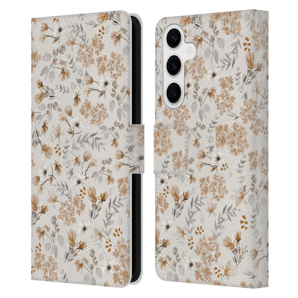 Anis Illustration Mix Pattern Romantic Neutrals Leather Book Wallet Case Cover For Samsung Galaxy S24+ 5G