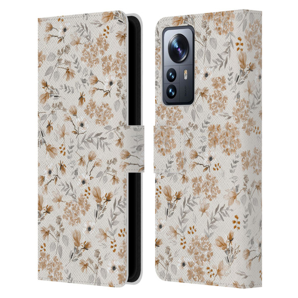 Anis Illustration Mix Pattern Romantic Neutrals Leather Book Wallet Case Cover For Xiaomi 12 Pro