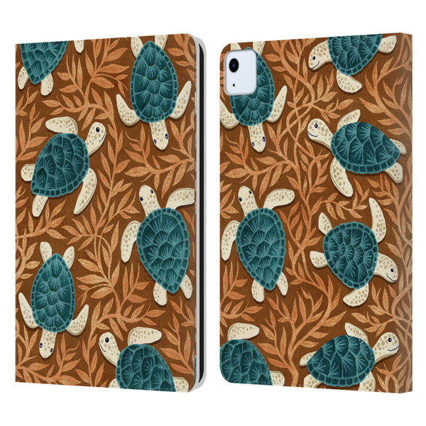 Micklyn Le Feuvre Flora And Fauna Tiny Turtle Treasures Leather Book Wallet Case Cover For Apple iPad Air 11 2020/2022/2024