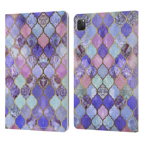 Micklyn Le Feuvre Moroccan Decorative Purple Leather Book Wallet Case Cover For Apple iPad Pro 11 2020 / 2021 / 2022