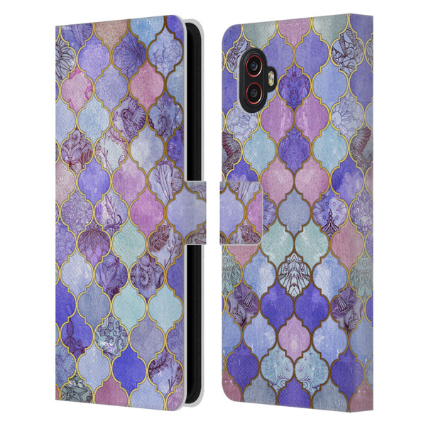 Micklyn Le Feuvre Moroccan Decorative Purple Leather Book Wallet Case Cover For Samsung Galaxy Xcover6 Pro/Pro2