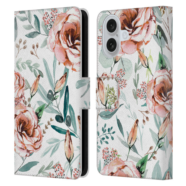 Anis Illustration Bloomers White Leather Book Wallet Case Cover For Apple iPhone 16