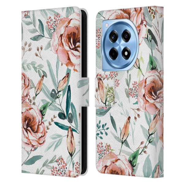 Anis Illustration Bloomers White Leather Book Wallet Case Cover For OnePlus 12R